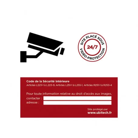 Sticker autocollant vidéosurveillance fond transparent
