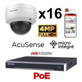 Kit vidéosurveillance 16 caméras antivandale 4MP H265+ EasyIP 2.0 Plus AcuSense vision de nuit 30 mètres