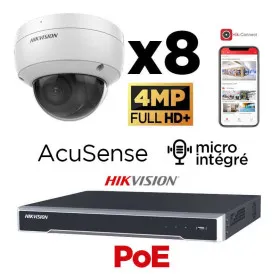 Kit vidéosurveillance 8 caméras 4MP H265+ EasyIP 2.0 Plus AcuSense vision de nuit 30 mètres