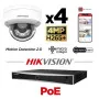 Kit vidéosurveillance PoE 4 caméras dôme 4MP