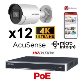 Kit vidéosurveillance 12 caméras Hikvision 