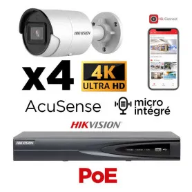 Kit vidéosurveillance 4 caméras 4K Hikvision