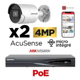 Kit vidéosurveillance 2 caméras 4MP H265+ EasyIP 2.0 Plus AcuSense vision de nuit 40 mètres
