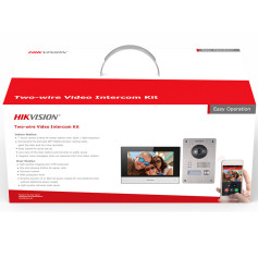 Kit interphone vidéo 2 fils full HD Hikvision DS-KIS703Y-P acier inoxydable angle 140° audio bidirectionnel vision de nuit 3 m