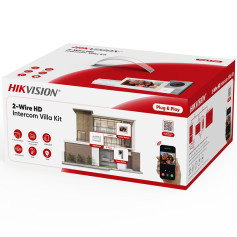 Kit interphone vidéo 2 fils antivandale full HD Hikvision DS-KIS705EY acier inoxydable audio bidirectionnel vision de nuit 3 m