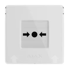 Bouton manuel incendie sans fil Ajax ManualCallPoint (White) Jeweller déclenchement alarme évacuation bâtiment