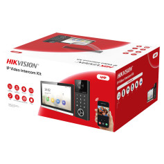 Kit interphone vidéo IP Hikvision DS-KIS612-P écran 7" avec contrôle 2 portes par badge + code + Bluetooth + appli