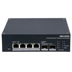 Switch PoE industriel 4 ports Gigabit SFP entrée solaire et Hi-PoE 90 W Hikvision DS-3T1506HP-EI-UPS
