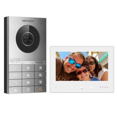 Kit portier vidéo 2 fils 2 MP écran tactile 7" Hikvision DS-KIS708EY ouverture par code et smartphone avec vision de nuit