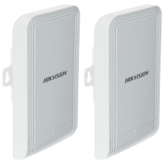 Kit de 2 ponts Wi-Fi 5 GHz 867 Mbps portée 5 km Hikvision DS-3WF02-5AC/D antenne 12 dBi intégrée PoE et IP55