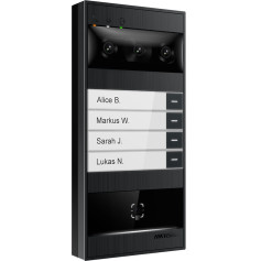 Interphone vidéo IP 4 MP avec 3 objectifs Wi-Fi 6 et PoE Hikvision DS-KV8114T-NWQE1 vue 180° reconnaissance faciale