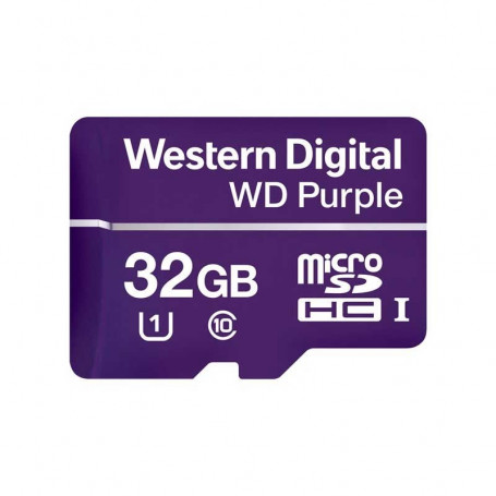 Carte MicroSD WESTERN DIGITAL PURPLE 32Go spéciale vidéosurveillance