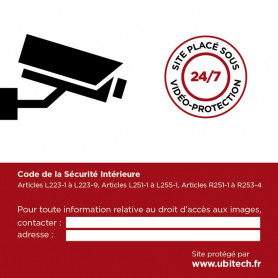 Sticker autocollant vidéosurveillance polymère vinyle