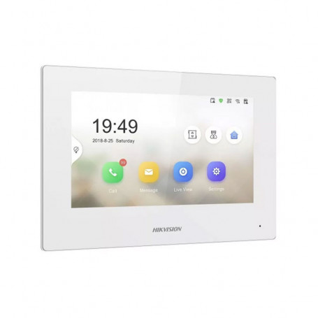 Écran de contrôle tactile WI-FI blanc Hikvision DS-KH6320-WTE2 pour interphone vidéo 2 fils