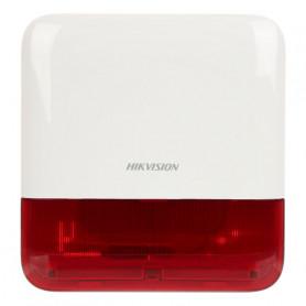 Hikvision DS-PS1-E-WE sirène extérieure sans fil rouge 110 décibels pour alarme Hikvision AX PRO