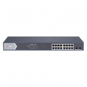 Switch gigabit PoE manageable16 ports plus 2 ports fibre optique longue distance Hikvision DS-3E1518P-SI