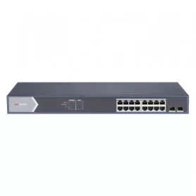 Switch gigabit PoE manageable16 ports plus 2 ports fibre optique longue distance Hikvision DS-3E1518P-SI