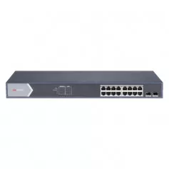 Switch PoE manageable Gigabit longue distance 16 ports PoE+ et 2 ports fibre optique Hikvision DS-3E1518P-SI