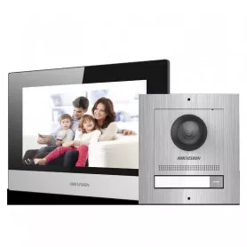 Kit interphone vidéo IP en acier inoxydable Hikvision DS-KIS602/S