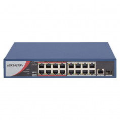 Switch PoE longue distance 300 mètres 18 ports dont 16 ports PoE Hikvision DS-3E0318P-E/M(B)