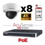 Kit vidéosurveillance 8 caméras 4K H265+ EasyIP 2.0 Plus AcuSense vision de nuit 30 mètres