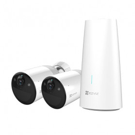 מצלמת ערכה 2 מצלמות WiFi 4MP בסוללה H265 עם ראיית לילה בצבע Ezviz BC1-B2 (4MP)