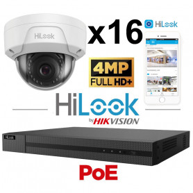Kit vidéosurveillance PoE 16 caméras 4MP H265+ vision de nuit 30 mètres EXIR 2.0