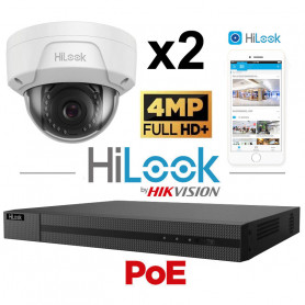 מצלמות POE 2 4MP H265 ערכת מצלמות+ ראיית לילה 30 מטר EXIR 2.0