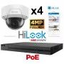 Kit vidéosurveillance PoE 4 caméras 4MP H265+ vision de nuit 30 mètres EXIR 2.0
