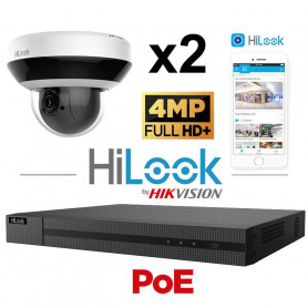 Zestaw nadzoru wideo Hilook 2 PTZ 4MP H265 PTZ Kamery+ Zoom x 4 Nocna wizja 20 metrów EXIR 2.0 Technologia