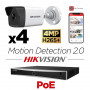 Kit vidéosurveillance PoE 4 caméras IP tube ultra HD 4MP