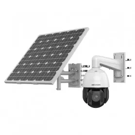 kit caméra solaire PTZ 4MP zoom x 25 IA connexion 4G Hikvision DS-2DE5425IWG-K/4G vision de nuit 120 mètres