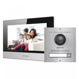 Kit interphone vidéo IP en acier inoxydable Hikvision DS-KIS602/S
