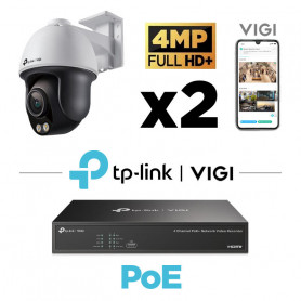 Kit vidéosurveillance 2 caméras rotatives 4MP H265+ ColorPro Night Vision TP-Link VIGI C540S vision couleur la nuit 30 mètres