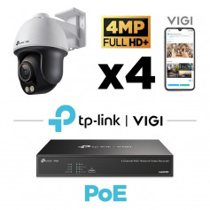 Kit vidéosurveillance 4 caméras rotatives 4MP H265+ ColorPro Night Vision TP-Link VIGI C540S vision couleur la nuit 30 mètres