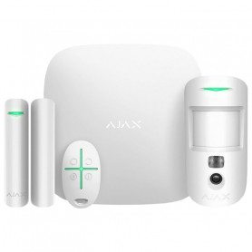 Kit alarme sans fil vidéo WIFI et 4G Ajax StarterKit Cam blanc