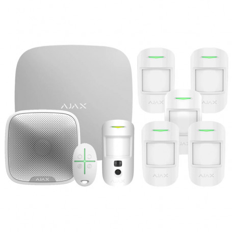 Kit alarme sans fil Ajax StarterKit H2V Hub (4G) blanc 