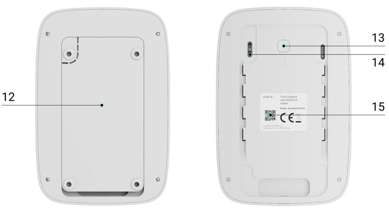 Schéma arrière Keypad Plus