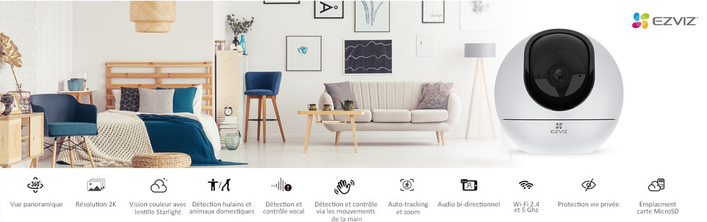 Détail caméra WiFi EZVIZ C6