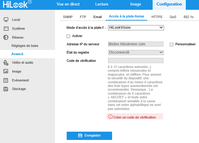 Réseau Avancé Accès à la plateforme