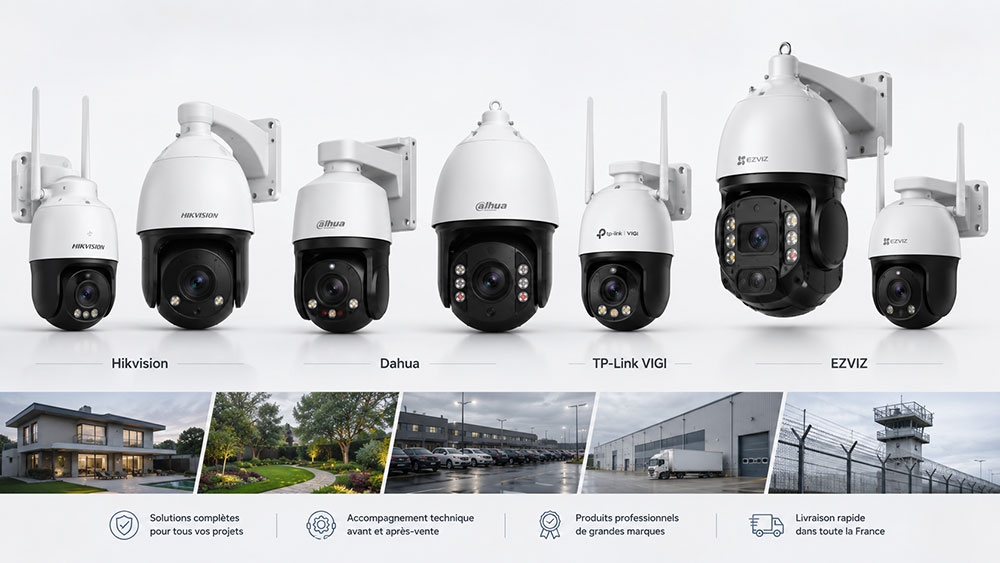 Caméras PTZ Hikvision, Dahu et TP-Link