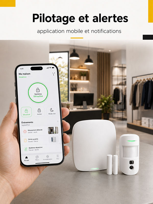 Application smartphone alarme