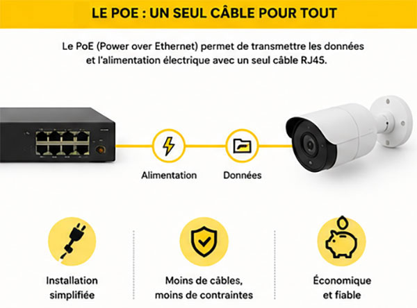 Caméra de surveillance PoE