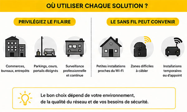Ou installer caméra Wi-Fi ou PoE