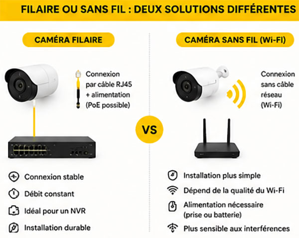 Caméra Wi-Fi ou PoE