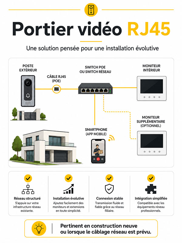 Interphone vidéo RJ45