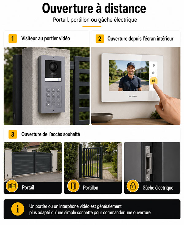 Interphone vidéo ouverture à distance