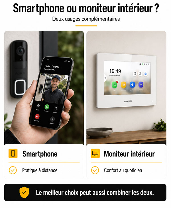 Portier vidéo : smartphone vs écran