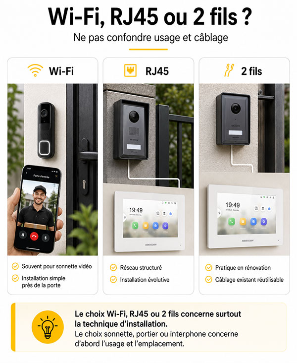 Portier vidéo Wi-Fi ou câblé