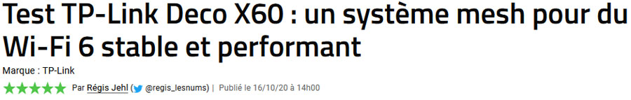 X60 5 étoiles
